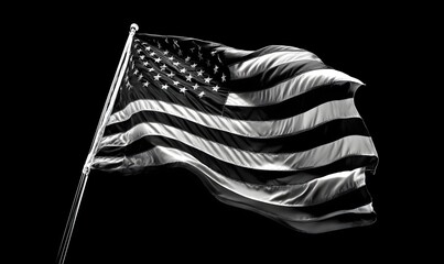 Waving American Flag at Night
