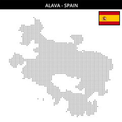Small square dotted map of alava in Spain