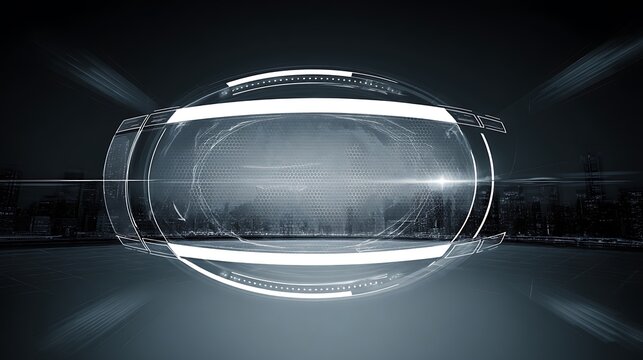 Futuristic cityscape globe with glowing lines