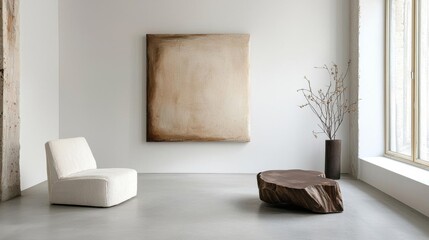 Modern living room with a large window on the right side. the window has white curtains that let in natural light.
