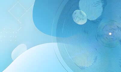 Abstract Blue Orb and Swirls Background