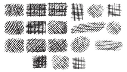 Fototapeta premium crosshatch texture set vector illustration