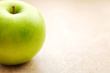 Single green apple close up shot