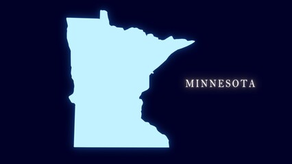 United States Minnesota Abstract Futuristic Neon Map