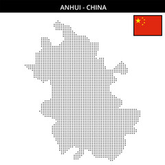 Small square dotted map of Anhui in China