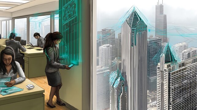 Augmented office future meeting the city