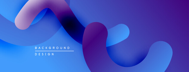 Abstract fluid shapes, vibrant blue purple gradients. Modern design element, smooth curves create dynamic composition.