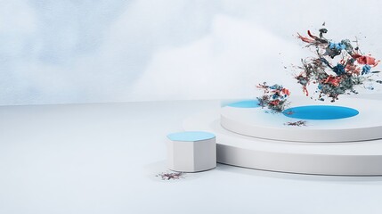 Abstract still life scene with paint