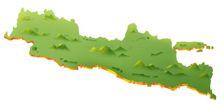 Java Island Map Illustration