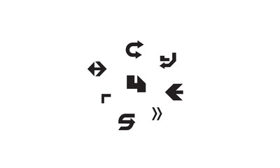 Arrow Icon Set in Various Directions and Styles