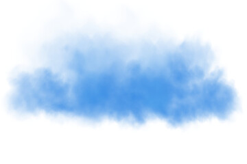 Blue cloud, realistic fog clipart cut out