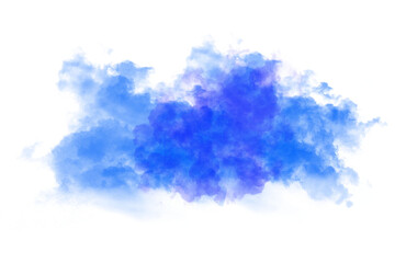 Blue cloud, realistic fog clipart isolated background