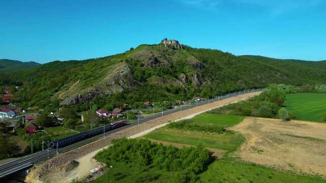 Soimos Medieval Fortress, Arad county. Aerial drone footage. 