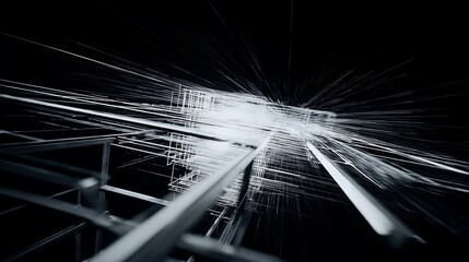 Abstract matrix of radiating lines geometry