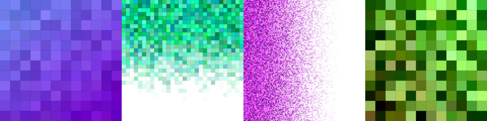 Abstract square mosaic pattern background set