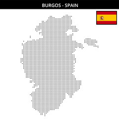 Small square dotted map of burgos in Spain