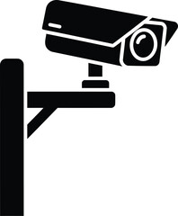 Traffic Camera Icon Vector of a Surveillance Device Mounted on a Pole