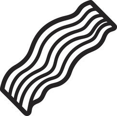 Bacon vector line art icon black and white , white background 