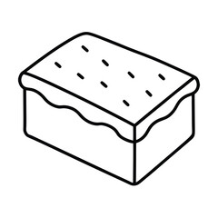Brownie Dessert Drawing for Menus Line Art Vector illustration
