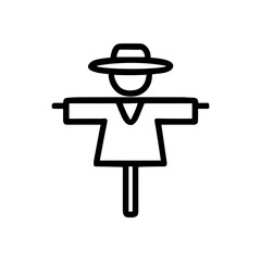Line drawing of a scarecrow icon illustration element