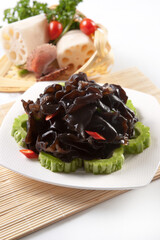 Rice pepper bitter melon with black fungus sauce