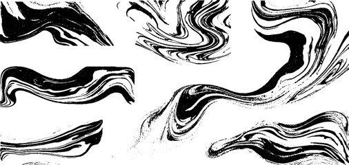 Obraz premium Abstract fluid ink swirl engravings for artistic design projects