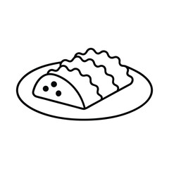 Enchiladas Mexican Meal Hand Drawn Art Line Art Vector illustration
