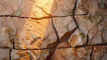 Fototapeta premium A detailed image of a cracked dry earth surface symbolizing climate change and drought 
