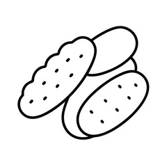 Fried Pickles Appetizer Snack Sketch Art Line Art Vector illustration