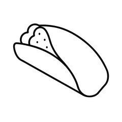 Quesarito Mexican Wrap Food Sketch Art Line Art Vector illustration
