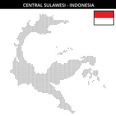 Small square dotted map of central-sulawesi in Indonesia
