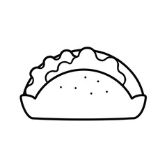 Taco Salad Fresh Bowl Mexican Style Art Line Art Vector illustration