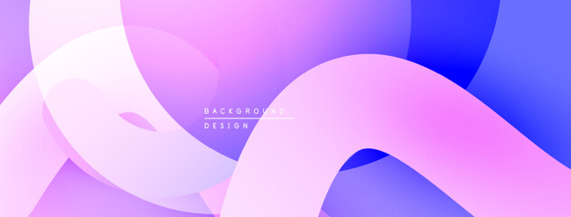 Abstract fluid shapes blend purple, pink, blue hues. Modern design evokes movement, serenity, visual appeal.