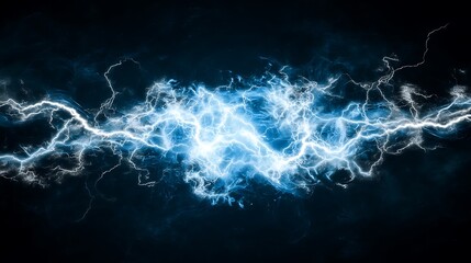 Electrical discharge powerful energy blue fractal