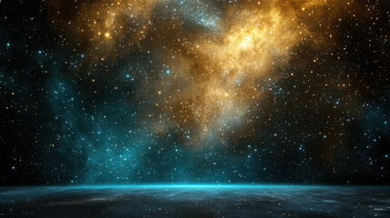 Stunning cosmic scene featuring twinkling starfield over subtle cosmic background, evoking sense