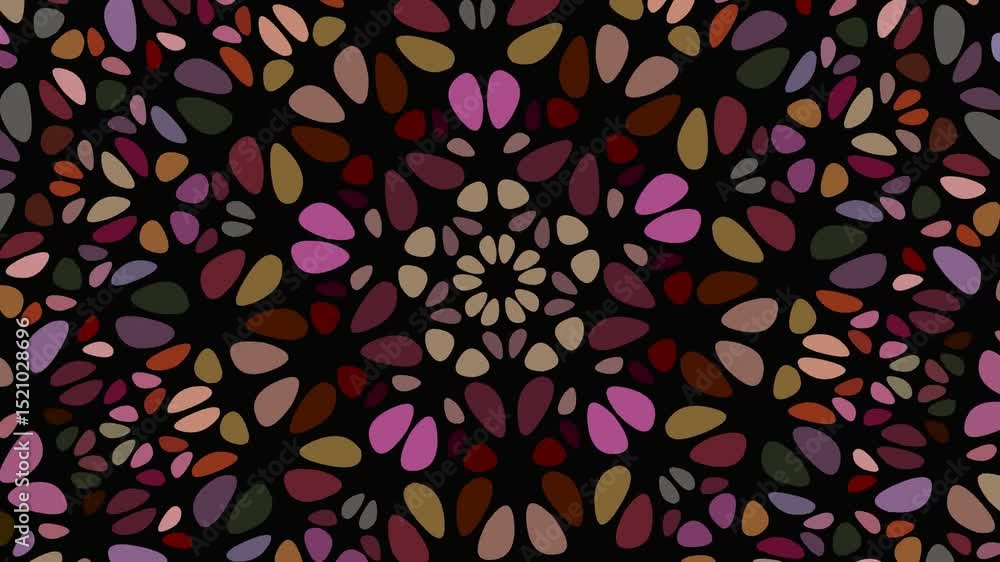 Poster geometrical flower mosaic pattern background - seamlessly looping animation