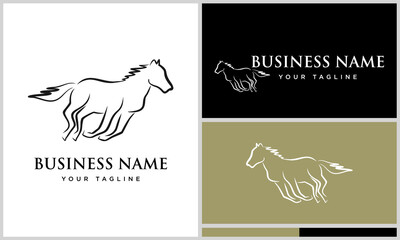 Running Horse Logo Design. (1)