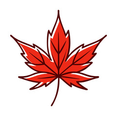 もみじの葉のアイコン 赤く色づいた秋のシンボル