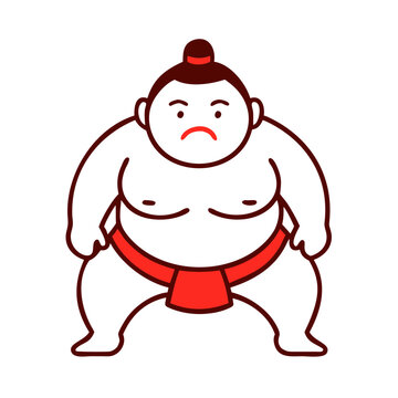 力強い表情の相撲力士アイコン