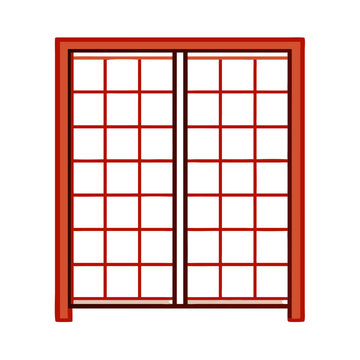 伝統的な障子の和風アイコン