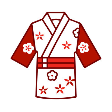 花模様の伝統的な着物アイコン