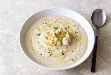 Cauliflower soup. Healthy food. Vegetarian food. Diet.