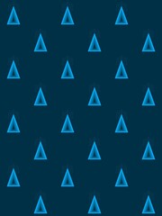 Blue pattern, christmas tree and snow, vertical