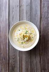 Cauliflower soup. Healthy food. Vegetarian food. Diet.