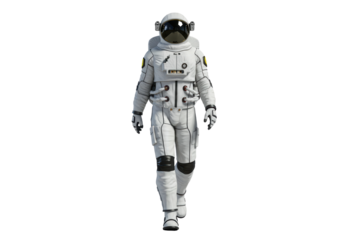 Isolated Full Body Astronaut Walking Cosmonaut