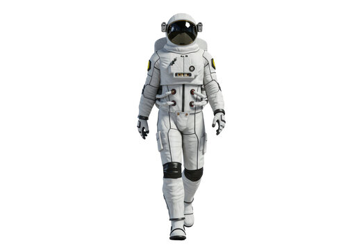 Isolated Full Body Astronaut Walking Cosmonaut