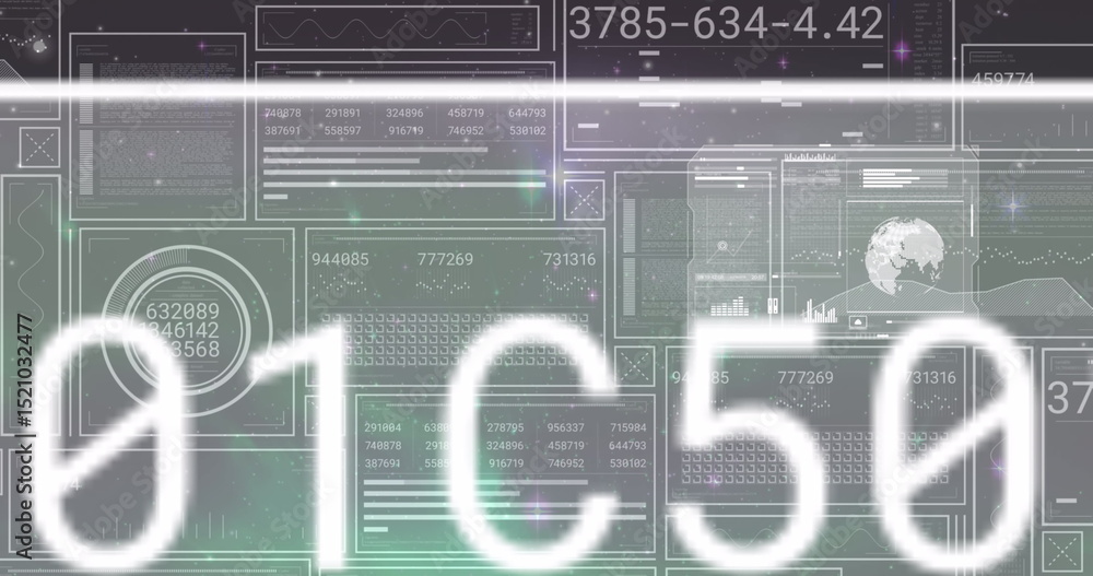 Poster image of data processing over dark background