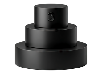 Black three round podium