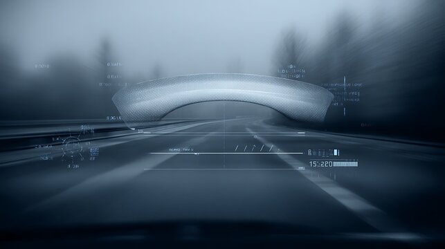 Futuristic highway vision data interface display