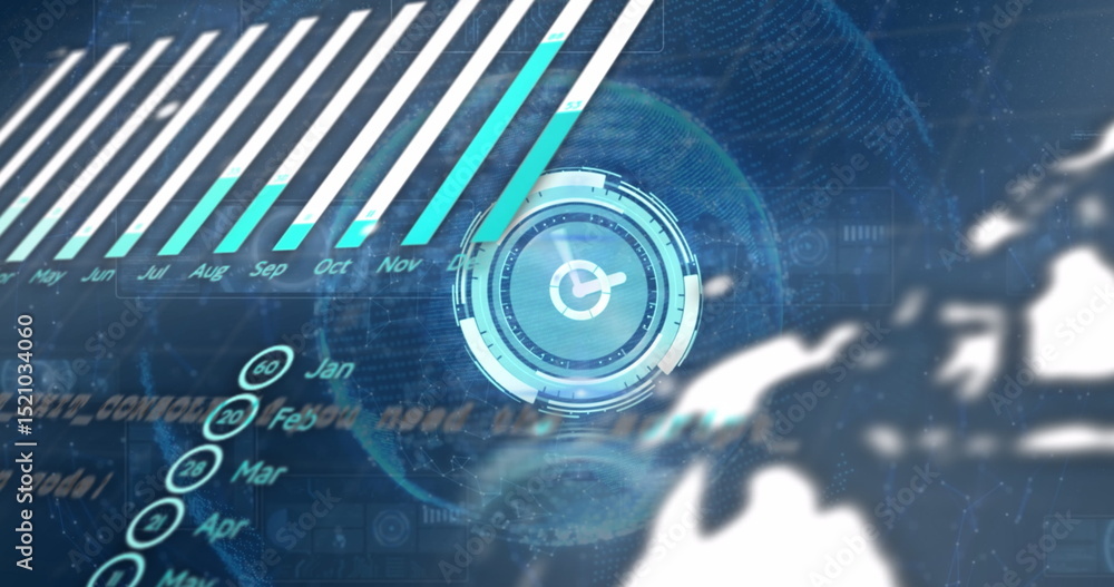 Poster image of data processing over globe